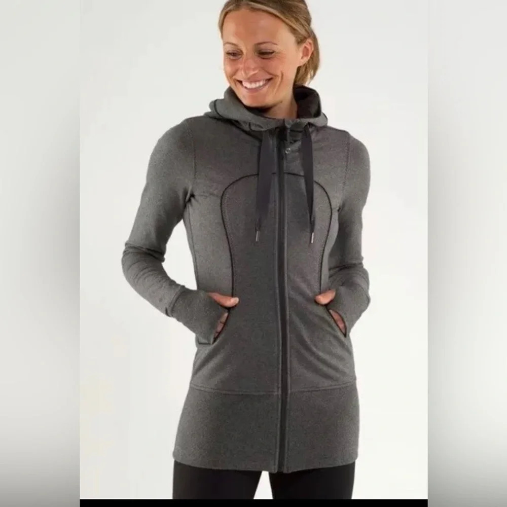 Lululemon Live Simply Jacket Heathered Coal Size 6